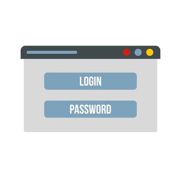 Login secured window icon flat isolated vector — Wektor stockowy