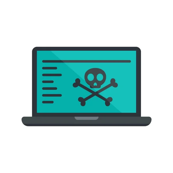 Hacked laptop icon flat isolated vector — Stock Vector
