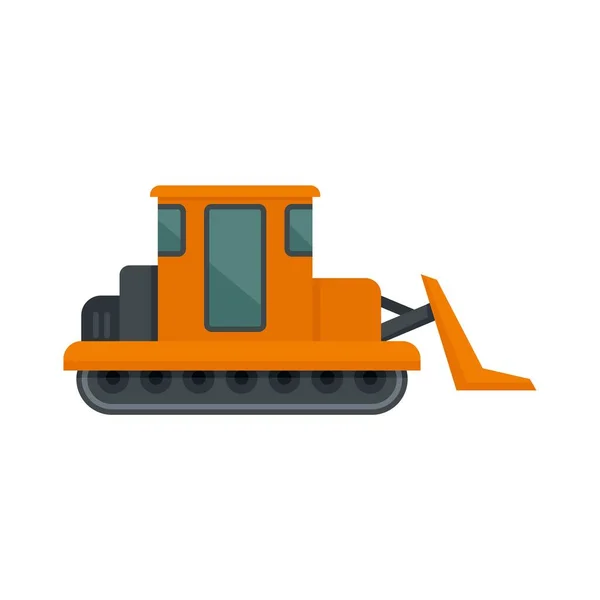 Building bulldozer icon flat isolated vector — Stockvector