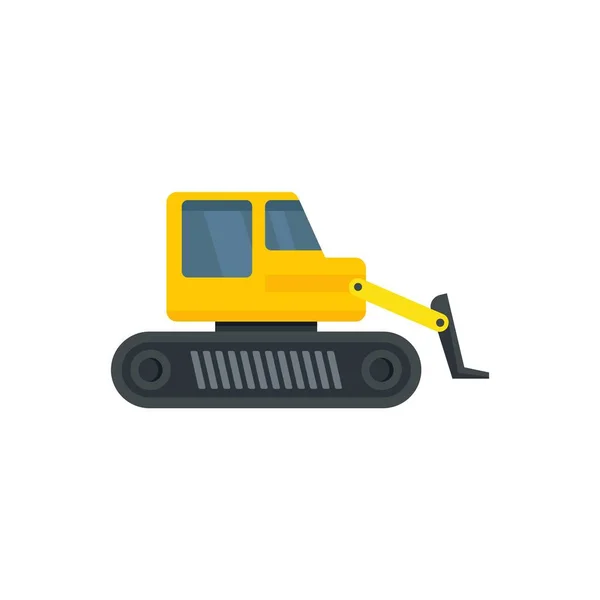 Machine bulldozer icon flat isolated vector — Stock Vector