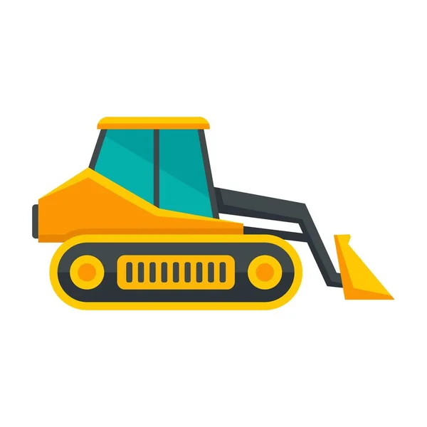Cargador bulldozer icono plano aislado vector — Vector de stock