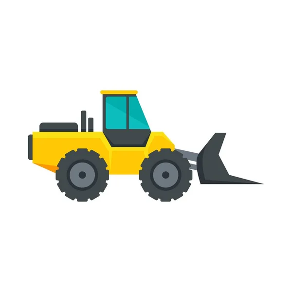 Maquinaria bulldozer icono plano aislado vector — Vector de stock