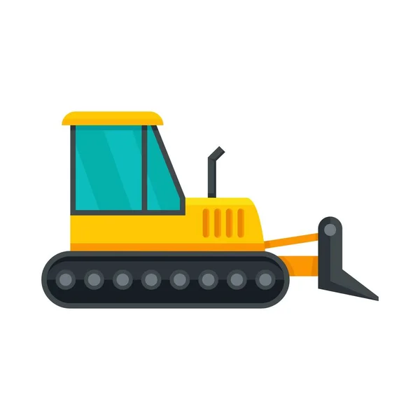 Trabajo bulldozer icono plano aislado vector — Vector de stock