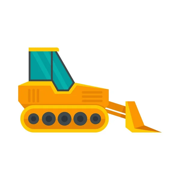 Front bulldozer icon flat isolated vector — ストックベクタ