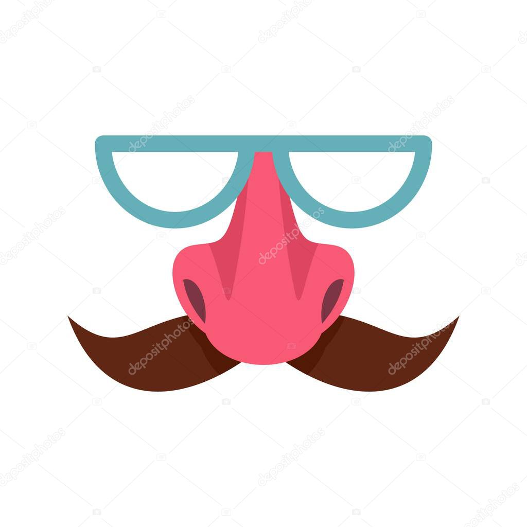 Hoax face mask icon flat isolated vector