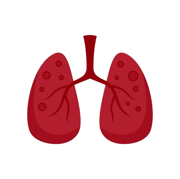 Lungs measles icon flat isolated vector — Stok Vektör