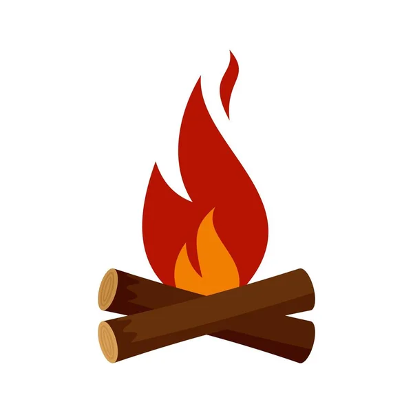 Hunter campfire icon flat isolated vector — Stok Vektör