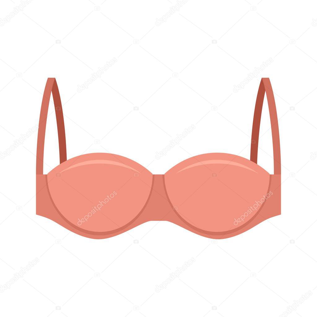 Fashion bra icon flat isolated vector