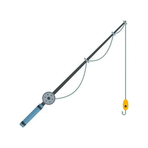 Fishing rod instrument icon flat isolated vector — Vector de stock