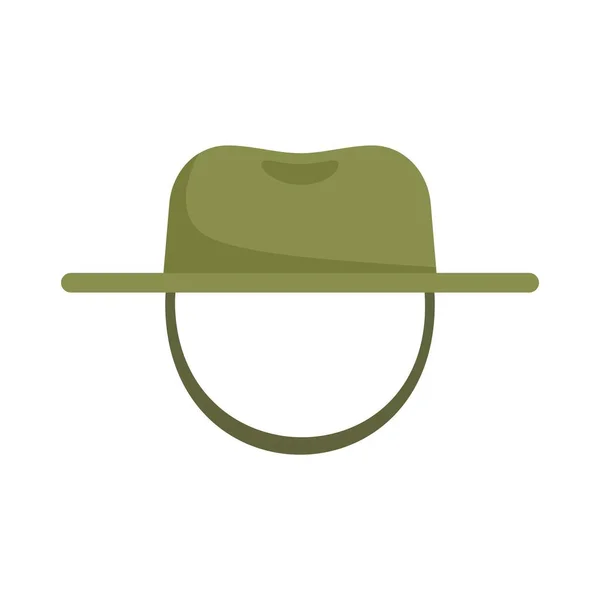 Fisherman green hat icon flat isolated vector — Stock Vector