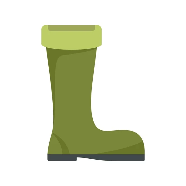 Fisherman green boot icon flat isolated vector — Stock Vector