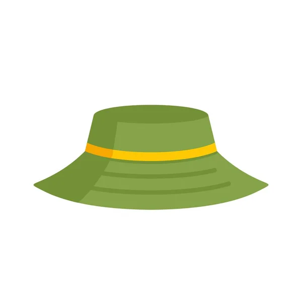 Style green hat icon flat isolated vector — Stok Vektör