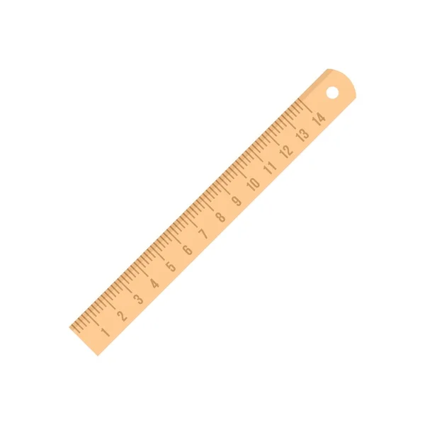 Wood ruler icon flat isolated vector — Stock Vector