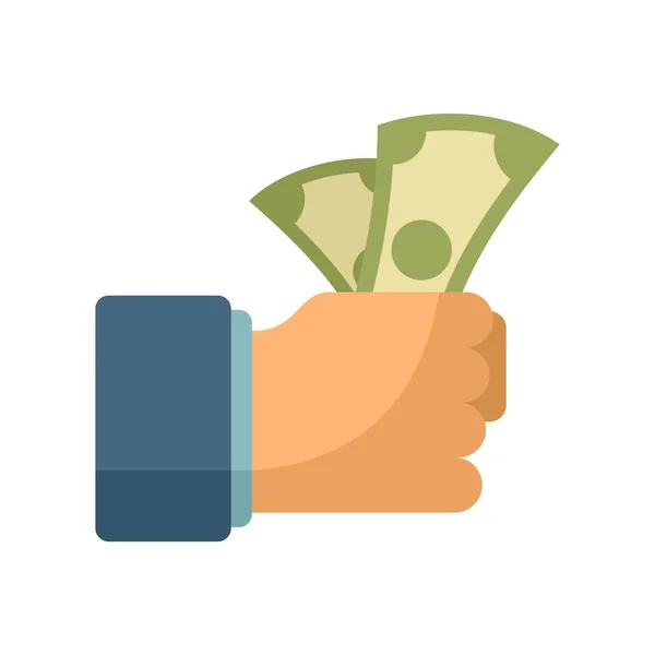Hand money cash bribery icon flat isolated vector — Stock Vector