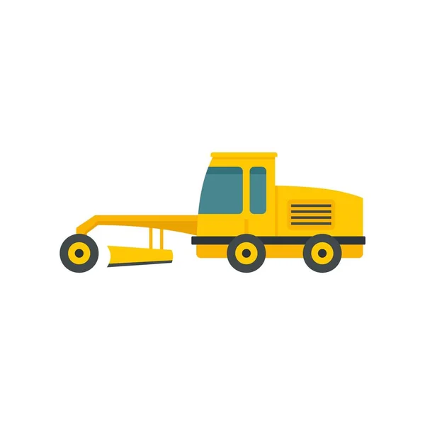 Grader machine truck icon flat isolated vector — Stock Vector