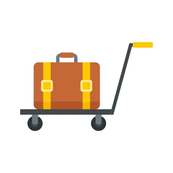 Room service bag cart icon flat isolated vector — Stock Vector
