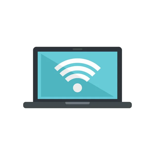 Room service laptop wifi icon flat isolated vector — Stockvektor