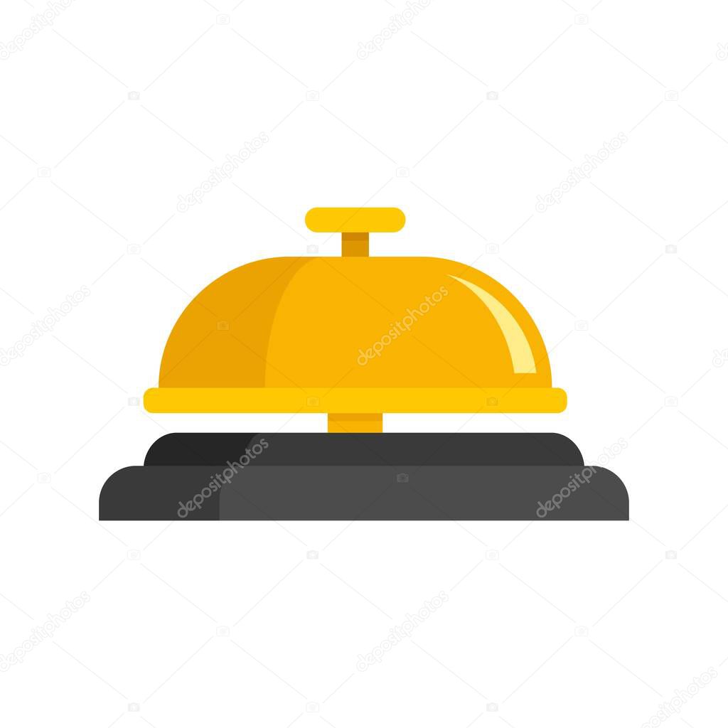 Room service bell icon flat isolated vector