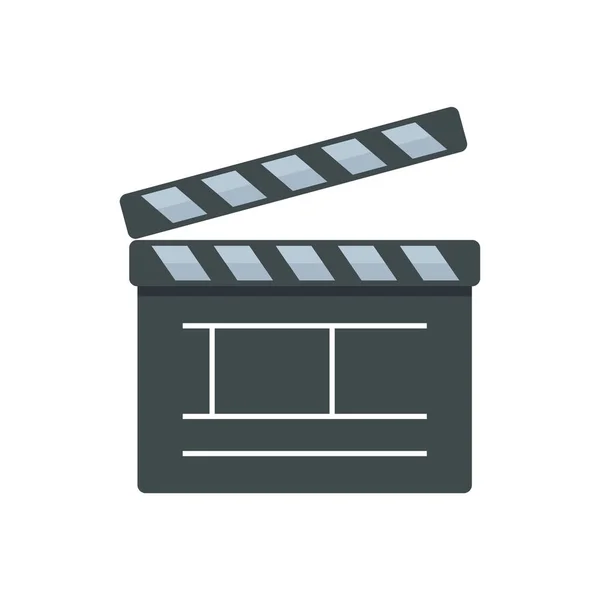 Video clapper icon flat isolated vector — 图库矢量图片