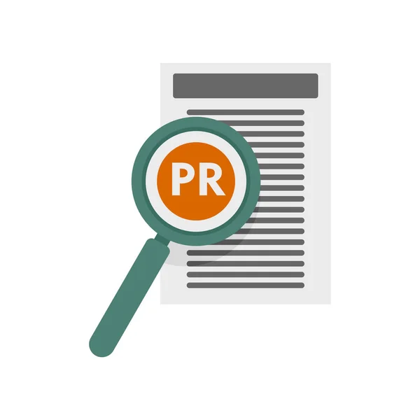 Pr specialist paper icon flat isolated vector — Stock vektor