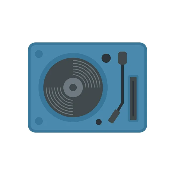 Vinyl disc player icon flat isolated vector — стоковый вектор