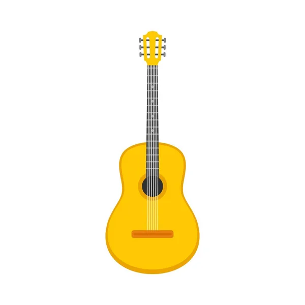 Akustische Gitarre Ikone flacher isolierter Vektor — Stockvektor