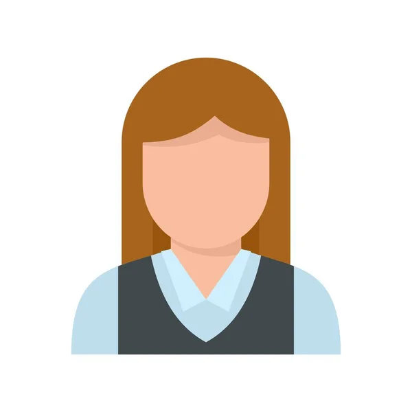 Mujer icono de agente inmobiliario plana vector aislado — Vector de stock