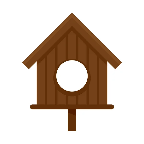 Wood round bird feeders icon flat isolated vector — Wektor stockowy