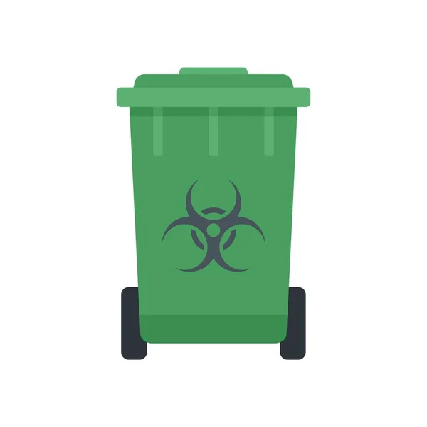Biohazard garbage cart icon flat isolated vector — Stok Vektör