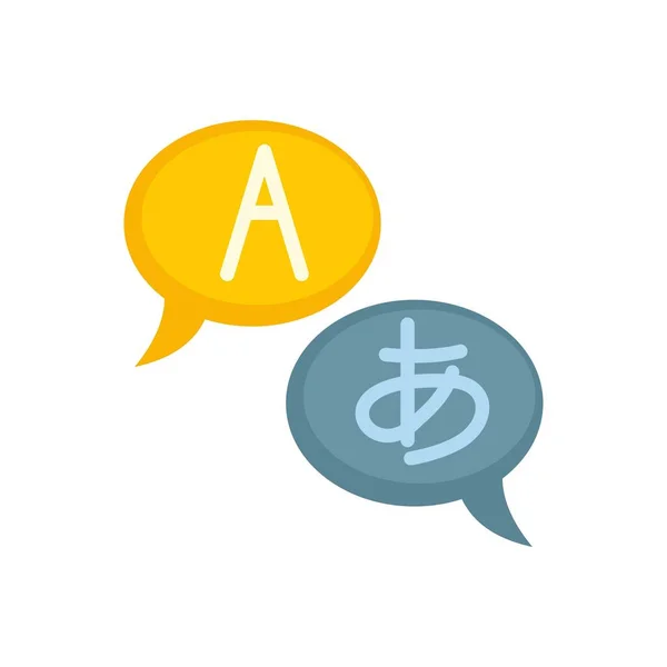 Foreign language chat icon flat isolated vector — ストックベクタ