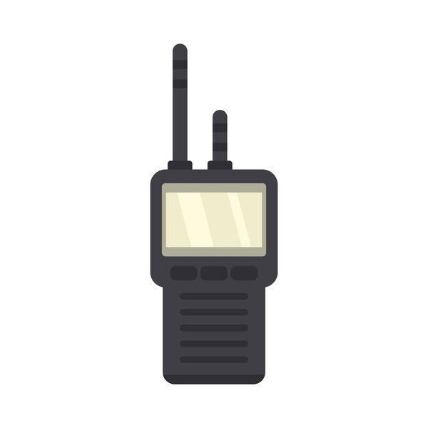 Investigator walkie talkie icon flat isolated vector