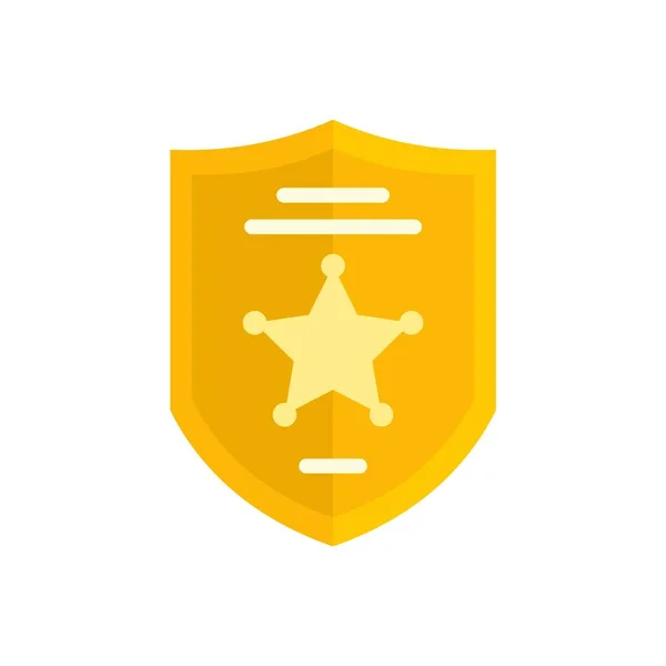 Investigator police shield icon flat isolated vector — Wektor stockowy
