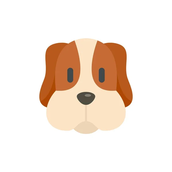 Dog head icon flat isolated vector — Vettoriale Stock
