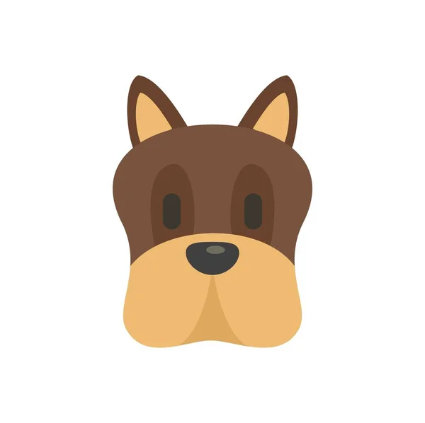 Cute head dog icon flat isolated vector — Vettoriale Stock