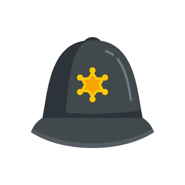 Icône de casque de police plat vecteur isolé — Image vectorielle