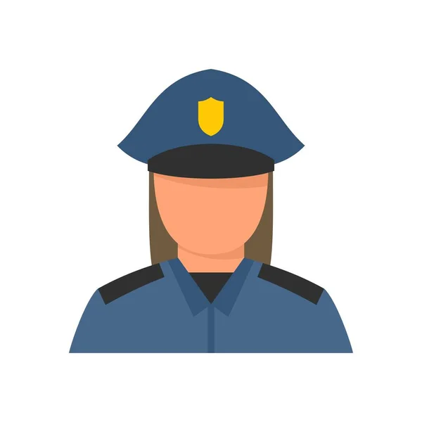 Mujer policía icono plano aislado vector — Vector de stock