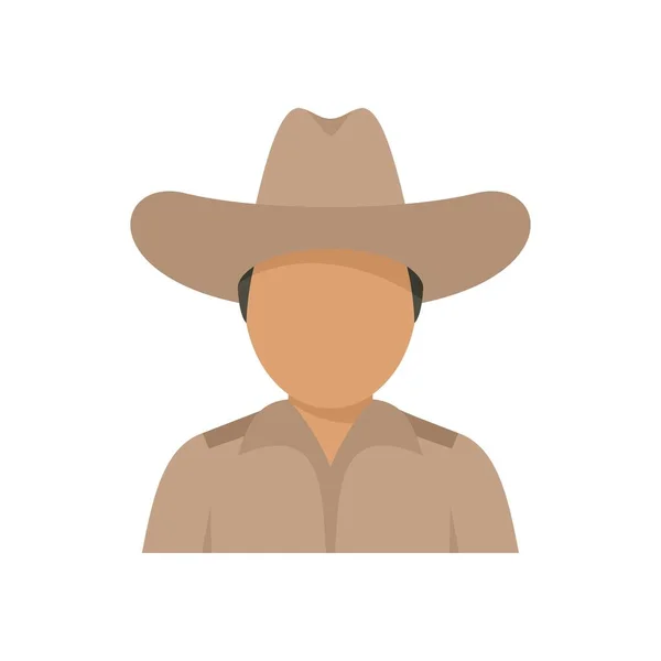 Cowboy icon flat isolated vector —  Vetores de Stock