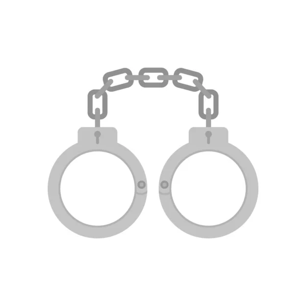 Policeman handcuffs icon flat isolated vector — Vetor de Stock