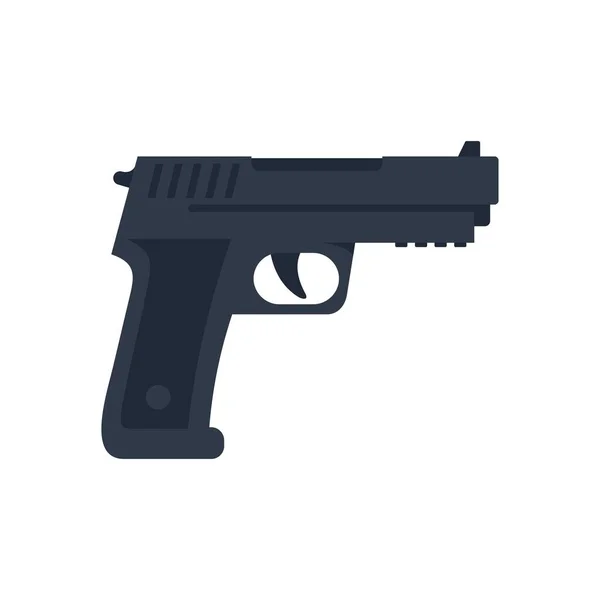 Policeman pistol icon flat isolated vector —  Vetores de Stock