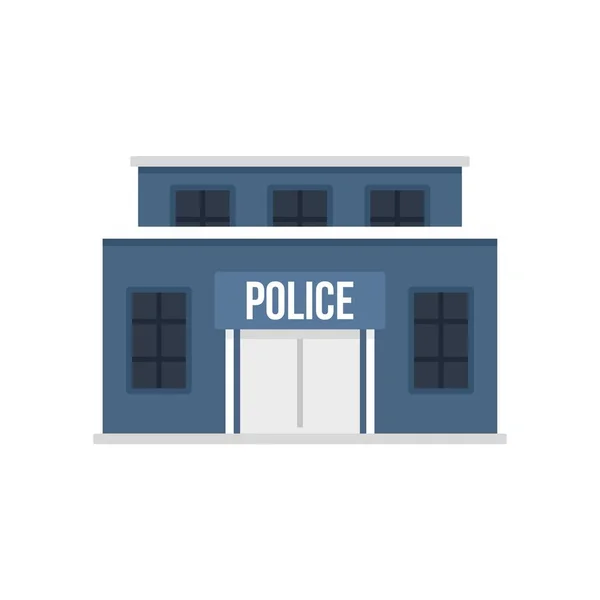 Police building icon flat isolated vector — стоковый вектор