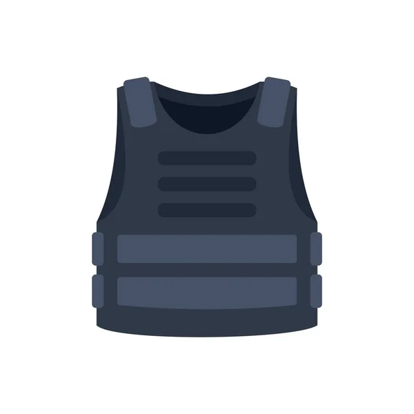 Policeman bulletproof icon flat isolated vector — Stok Vektör