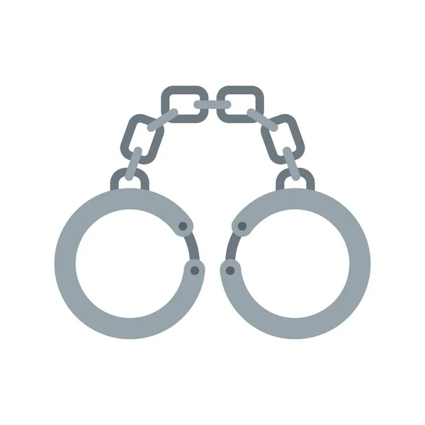 Prison handcuffs icon flat isolated vector — Stok Vektör