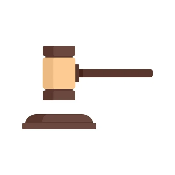 Notary wood gavel icon flat isolated vector — Stockvector
