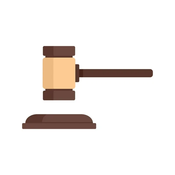 Notary wood gavel icon flat isolated vector — Stok Vektör