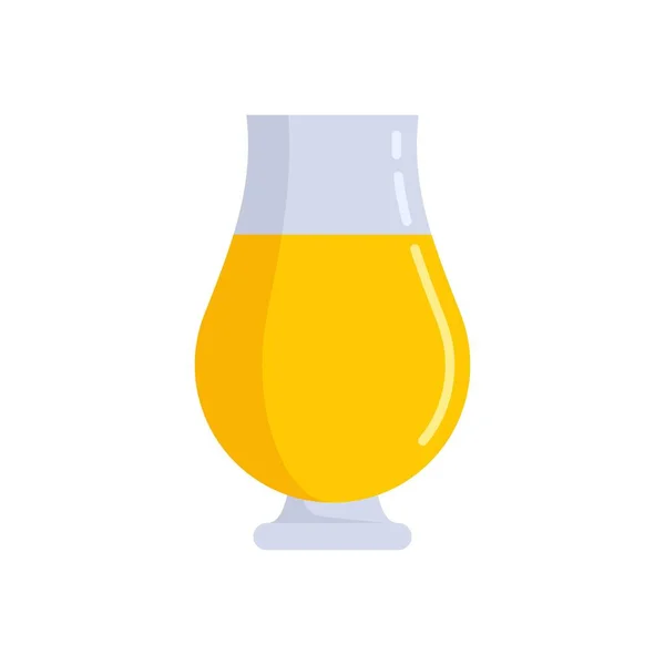 Bartender beer glass icon flat isolated vector — Vettoriale Stock