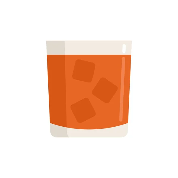 Whiskey glass icon flat isolated vector - Stok Vektor
