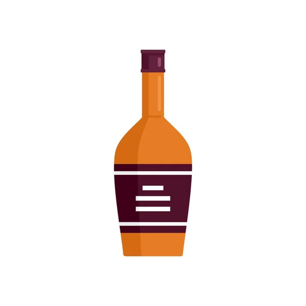 Bourbon bottle drink icon flat isolated vector — Stock Vector