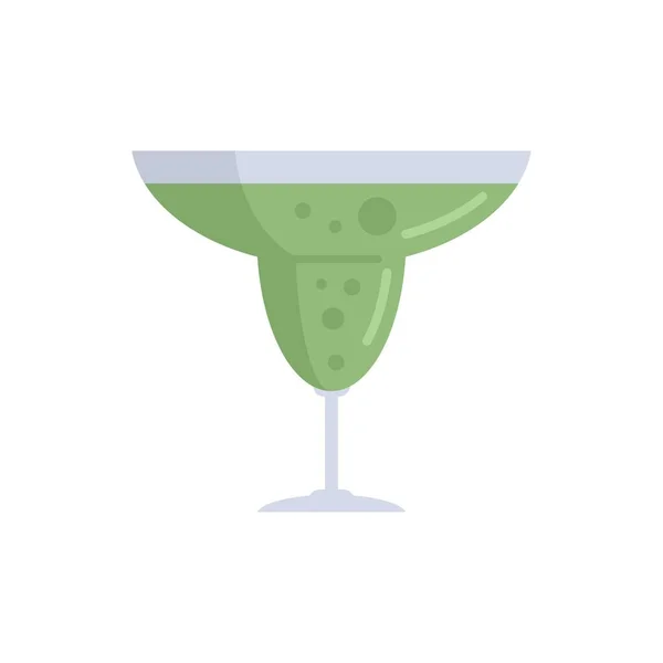 Green bar cocktail icon flat isolated vector — Vector de stock
