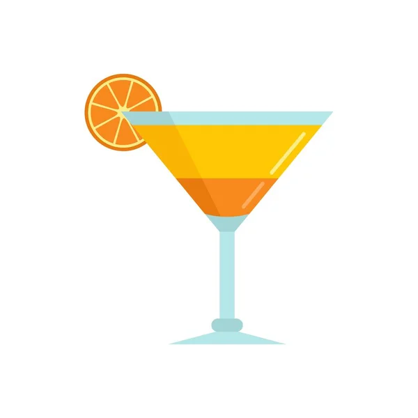 Orange cocktail icon flat isolated vector — Vector de stock