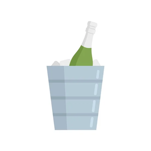 Ice box champagne icon flat isolated vector — Image vectorielle